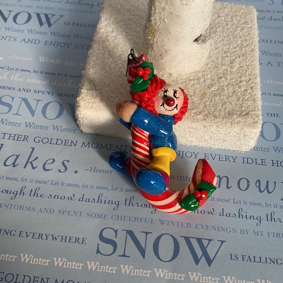 Handcrafted; Clown; Candy Cane; Ornament - Picture 3 of 7